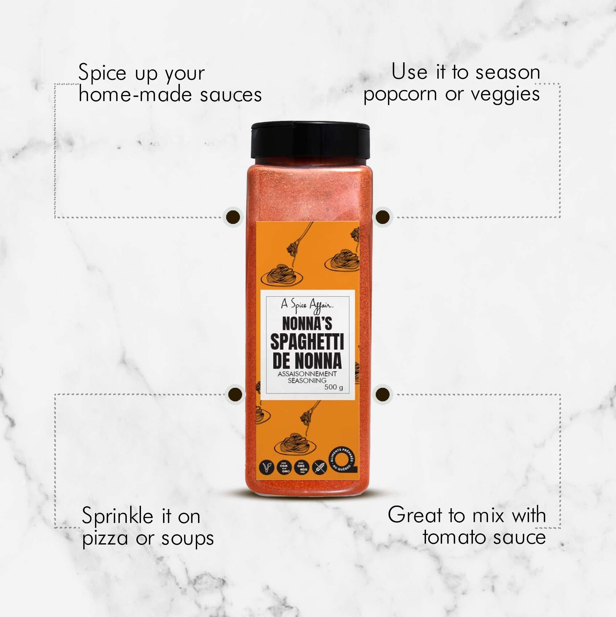 A Spice Affair Nonna’s Spaghetti Seasoning | Classic Italian Herb & Tomato Pasta Blend | Perfect for Spaghetti, Pasta Sauces & Italian Cooking |