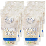 Sushi Rice (16 Oz/Bag x 6 Pack) - White Sticky Short Grain - Vegan, Non-GMO, Made In USA, Sushi, Rice Ball, And Everyday Japanese Dishes - Resealable Packaging