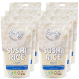 Sushi Rice (16 Oz/Bag x 6 Pack) - White Sticky Short Grain - Vegan, Non-GMO, Made In USA, Sushi, Rice Ball, And Everyday Japanese Dishes - Resealable Packaging