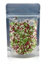 Red Green White Edible Sprinkles for Holiday Christmas Cake Decorating, Cupcakes, Cookies, Ice Cream and Donut Toppings Edible Decorating Baking