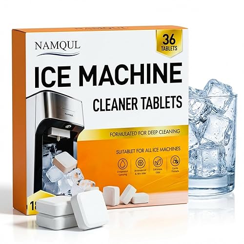 NAMQUL Ice Machine Cleaner Tablets (36 Tablets), Ice Maker Cleaner & Descaler, Nickel Safe Scale Remover, Removes Limescale & Odour - Compatible