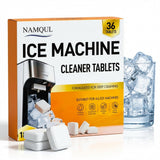 NAMQUL Ice Machine Cleaner Tablets (36 Tablets), Ice Maker Cleaner & Descaler, Nickel Safe Scale Remover, Removes Limescale & Odour - Compatible