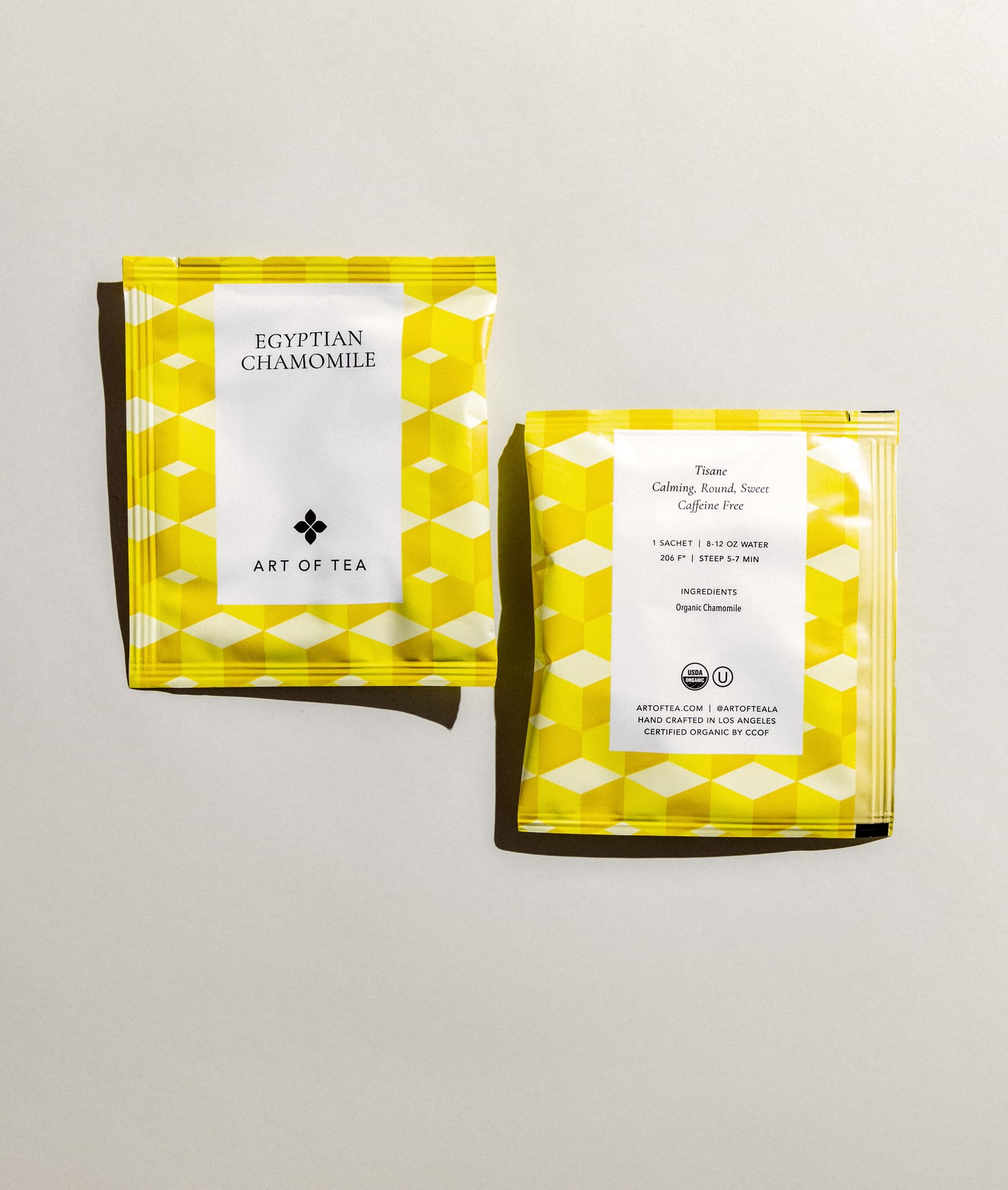 Art of Tea | Organic Egyptian Chamomile Tea Bags - Caffeine Free Herbal Teas | 50 Pyramid Tea Bag Sachets | Chamomile Tea Organic Naturally Decaf Tea