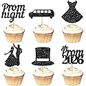 24pcs Prom 2026 Cupcake Topper: Prom Decorations 2026 Prom Decorations for Cupcakes Class of 2026 Cupcake Decorations for 2026 Graduation Prom Party