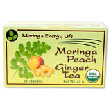 Moringa Peach Ginger Tea 28 tea bags (Keto, Detox, Paleo, Vitamin & Minerals, Vegan, Gluten-Free, Non-GMO, Herbal, Caffeine-Free)