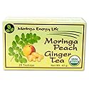 Moringa Peach Ginger Tea 28 tea bags (Keto, Detox, Paleo, Vitamin & Minerals, Vegan, Gluten-Free, Non-GMO, Herbal, Caffeine-Free)