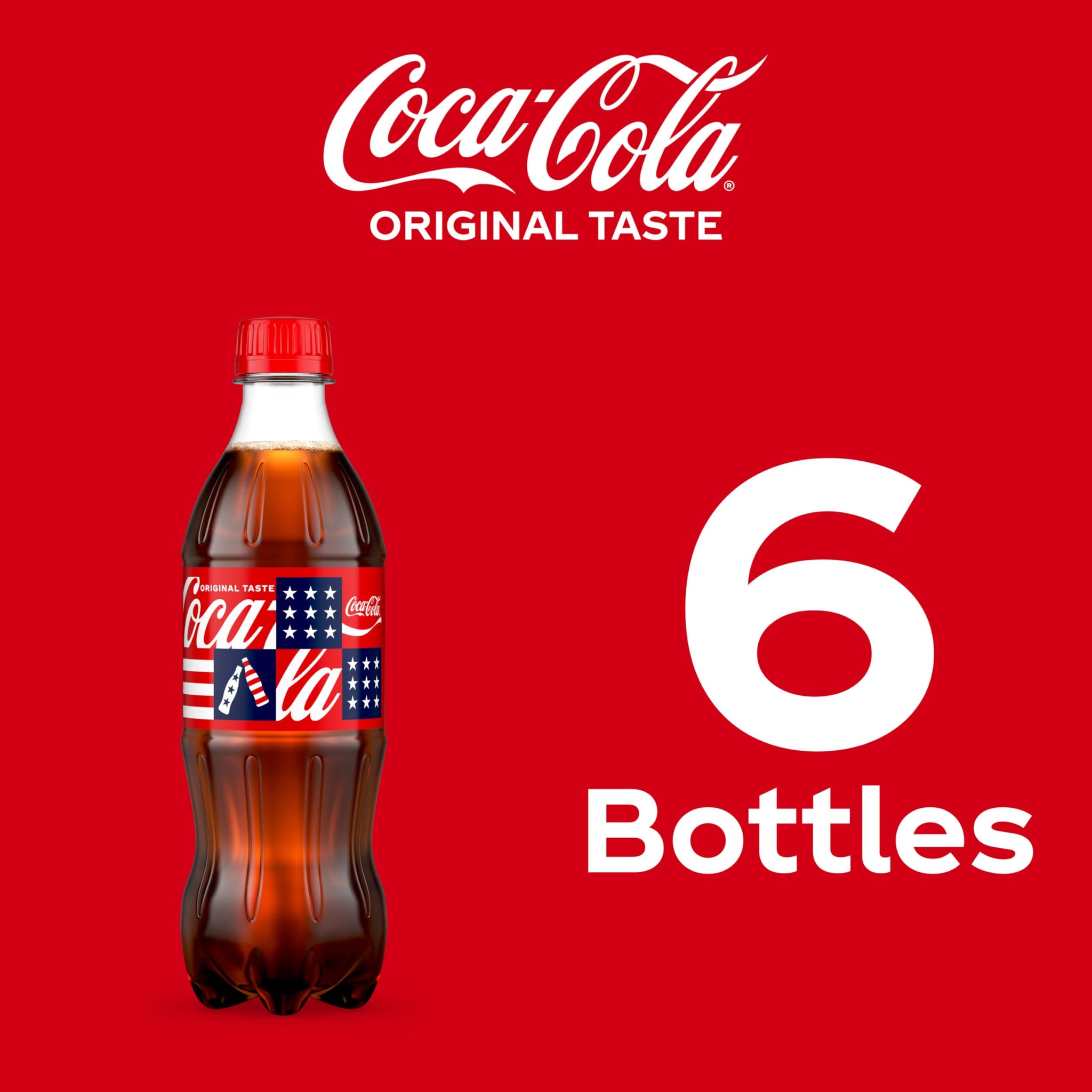 Coca-Cola Soda Soft Drinks, 16.9 fl oz Bottles, 6 Pack - Classic Cola Soft Drink Pack