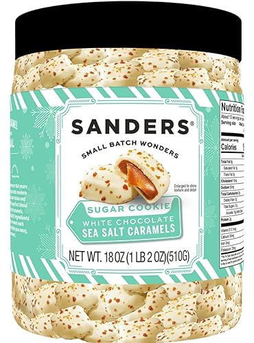 SANDERS White Chocolate Sugar Cookie Sea Salt Caramels (18 oz. Tub)