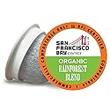 SF Bay Organic Rainforest Blend Coffee, OneCup - 12 Count Compostable Coffee Pods - Medium Roast Arabica - Compatible with Most Keurig K-Cup Brewers