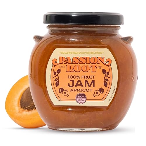 Passion Root Apricot Jam | All Natural Apricot Preserves with Real Fruit | No Added Sugar, No Preservatives, Non GMO, Gluten Free, Kosher Certified |