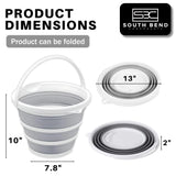 South Bend Components 2.6 Gallons Collapsible Bucket with Handle, Space Saving Design Portable Foldable Water Pail for Indoor/Outdoor, Mop, Boating