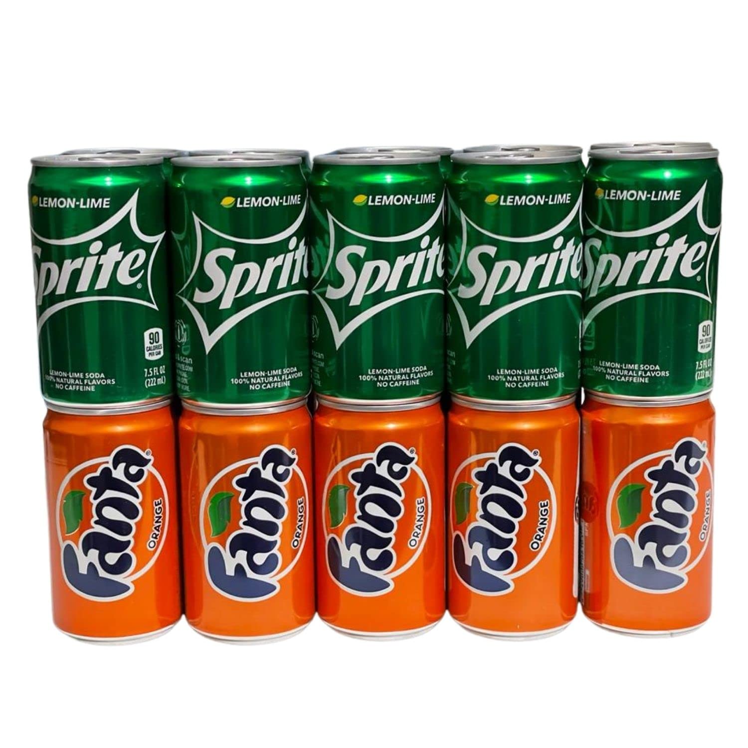 BLESSVA® - Sprite Variety Fanta Pack Sodas- 2 packs of 10 cans each, 20 Cans Sodas Mini (7.5oz per cans)
