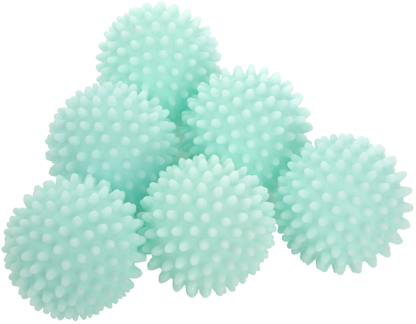 S&T INC. Reusable Plastic Dryer Balls, Fabric Softener for Laundry, Blue, 2.5 in, 6 Pack