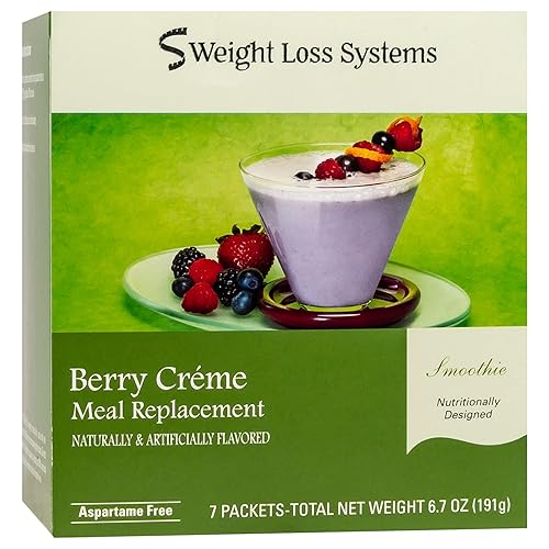 Weight Loss Systems Meal Replacement Smoothie - Berry Creme - High Protein 15g - Low Carb - Vitamins and Minerals - (7/Box)