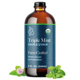 Bluestem Botanicals Organic Triple Mint Simple Syrup, Mother Day Gift from Daughter, 8 oz, Cocktail and Mocktail Mixer, Non-Alcoholic, Peppermint
