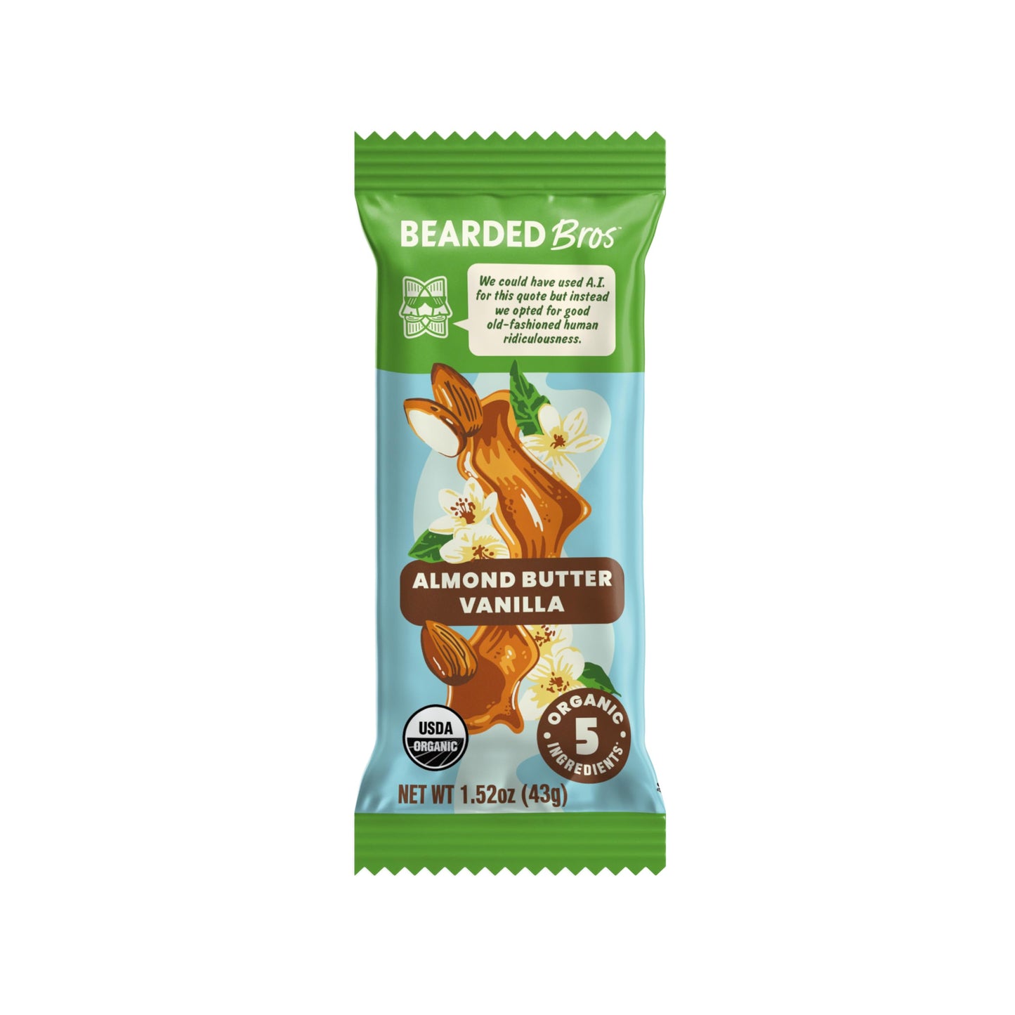 Bearded Brothers Organic Vegan Energy Bars - Gluten & Soy Free, Paleo, Whole 30 | Non GMO, Low Glycemic, High Protein, Fiber (12 Count (Pack of 1)