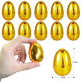 REJODA 36Pcs Gold Easter Eggs, 2.3" Metallic Plastic Empty Eggs Fillable for Easter Hunt Supplies, Basket Stuffers, Toys Filling Treats, Party Favor
