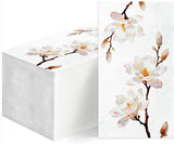 100Pcs Magnolia Paper Napkins | 2 Ply Spring Summer Fall wildflower Napkin for Decoupage, Tea Party Decoration, Mother's Day, Wedding, Bridal & Baby