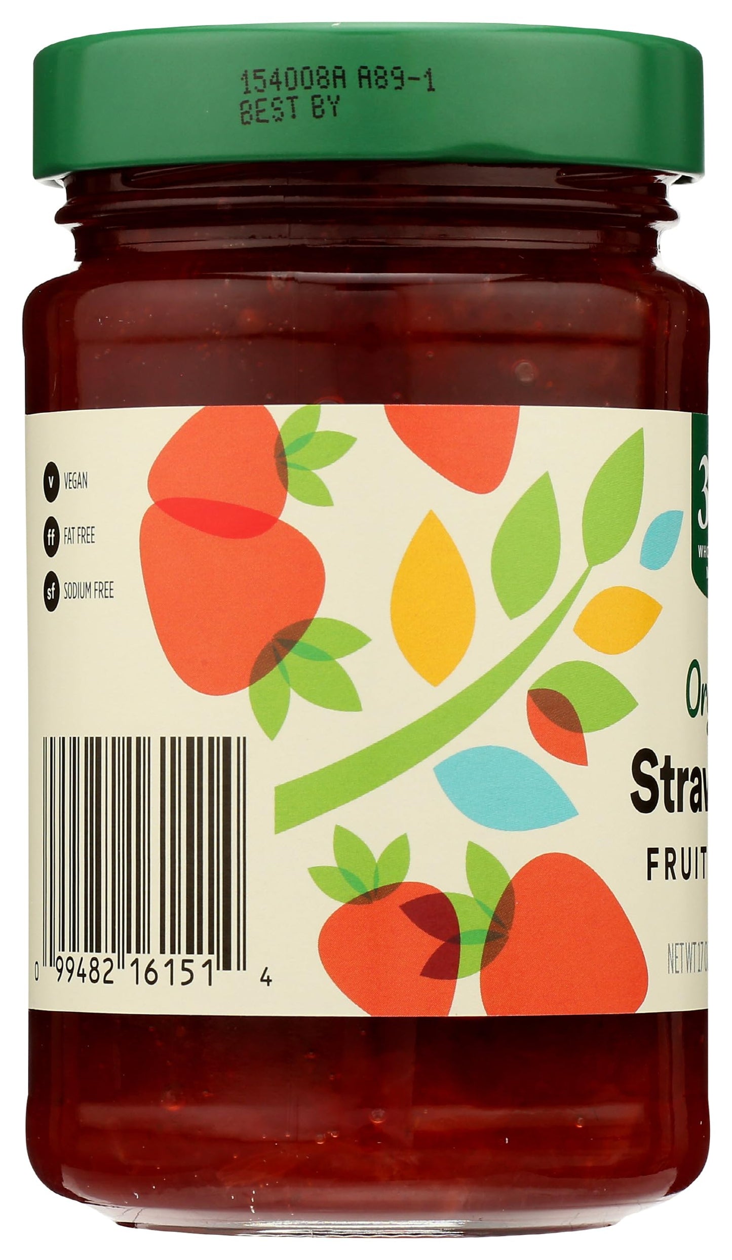 365 by Whole Foods Market, Organic Strawberry Fruit Spread, 17 Ounce, Red