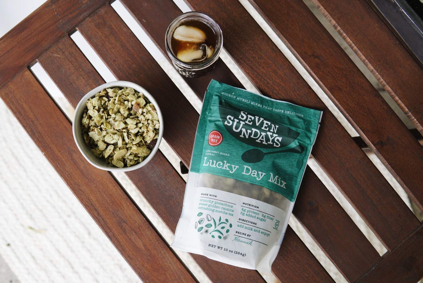 Seven Sundays Lucky Day Matcha Grain Free Muesli Cereal (10 oz) | Paleo Friendly | Gluten Free Certified | No Refined Sugar | Non-GMO Verified, Lucky