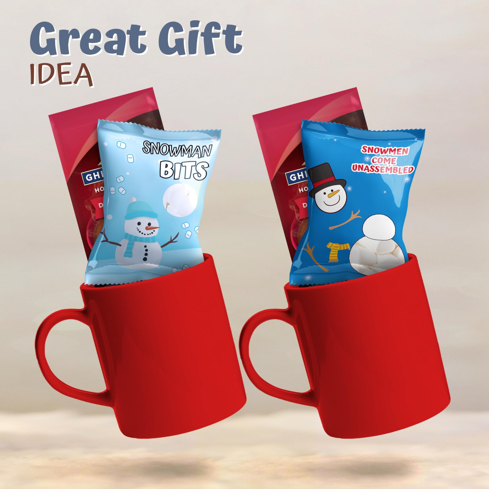 4E's Novelty 50 Packets Mini Marshmallows Individually Wrapped Packs for Hot Cocoa Toppers Christmas Marshmallows For Hot Chocolate Bar Supplies Party