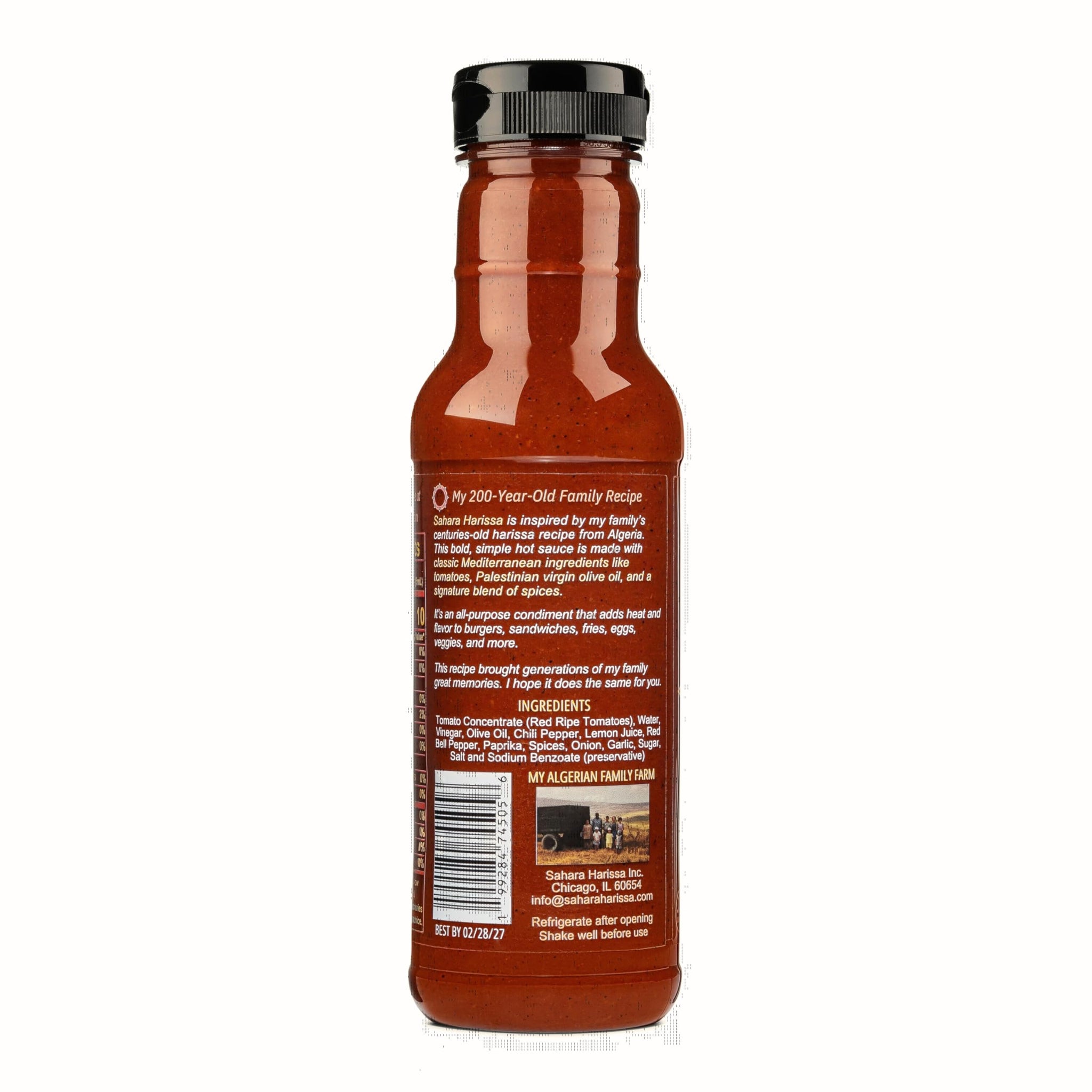 Sahara Harissa - Mediterranean Hot Sauce, Medium Heat Chili Pepper Sauce, 13.4 oz
