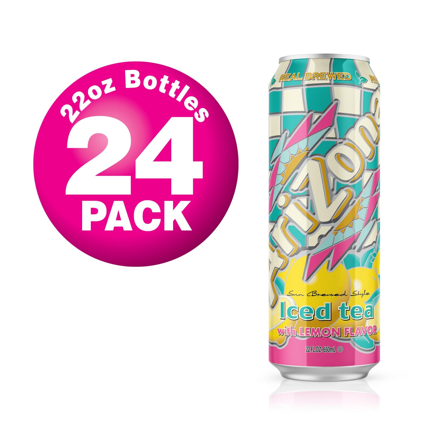 AriZona Lemon Tea - Big Can, 22 Fl Oz (Pack of 24)