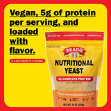 Bragg Premium Nutritional Yeast Seasoning - Vegan, Gluten Free - Good Source of Protein & Vitamins - Nutritious Savory Parmesan Cheese Substitute