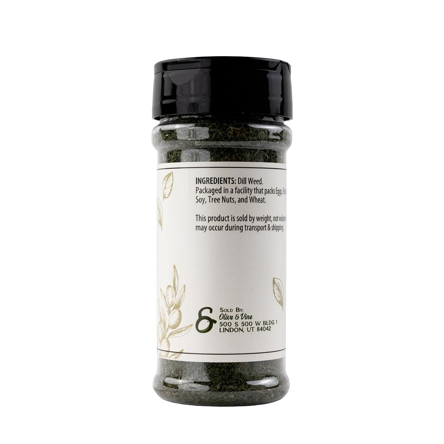 Olive & Vine Dill Weed, Fresh Herb Flavor, For Dressings & Seafood, Rich Tradition, Authentic Taste, For Global Recipes (1.6 Ounce)