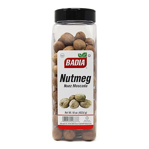 Badia Nutmeg Whole, 16 oz - Ideal for Baking, Cooking Sweet & Savory Dishes - Aromatic & Flavorful Spice