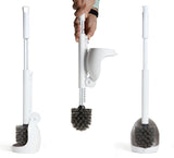 ELYPRO Toilet Brush with Holder - Drip-Free Hygienic Bathroom Scrubber with No-Drip Caddy, Built-in Spout, Fast-Drying Ventilated Design, Compact