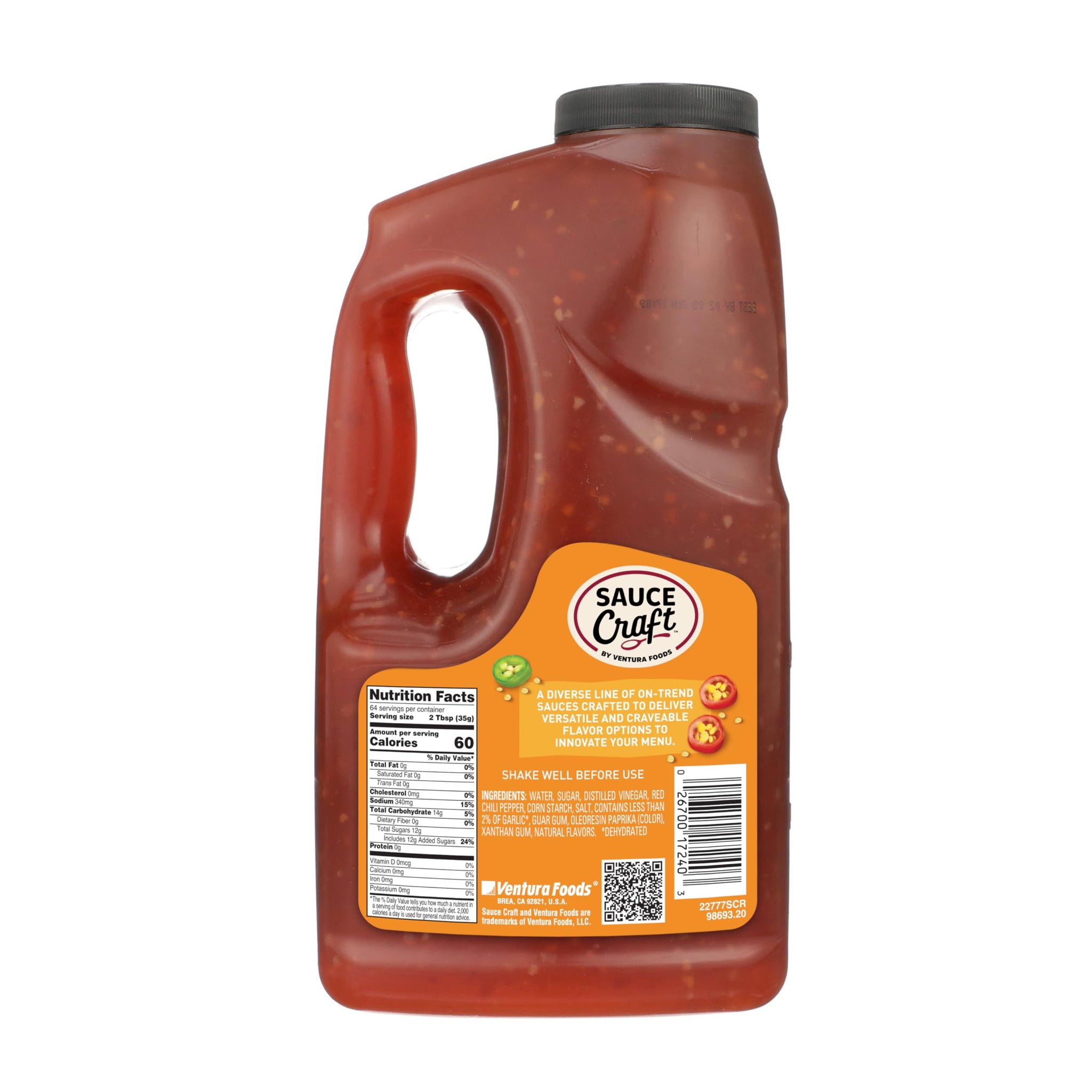 Ventura Foods Sauce Craft Sweet Chili Sauce - Sweet Heat, Versatile Dipping, Wing Sauce, and Glaze for Sandwiches, 0.5 Gallon (64 fl oz)
