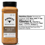 Kinder Woodfired Garlic Seasoning with Hardwood Smoked Flavor, 22.5 oz - Premium BBQ Rub & Grilling Spices for Steak, Chicken, Pork, and Vegetables