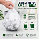 2.6 Gallon Clear Bathroom Trash Bags (240 Bags) 2 Gallon Small Garbage Bags 10 Liter Plastic Wastebasket Trash Can Liners for Home and Office Bins