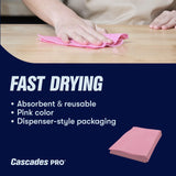 Busboy Durable Foodservice Towels, Pink/White, 12 x 24, 200/Carton