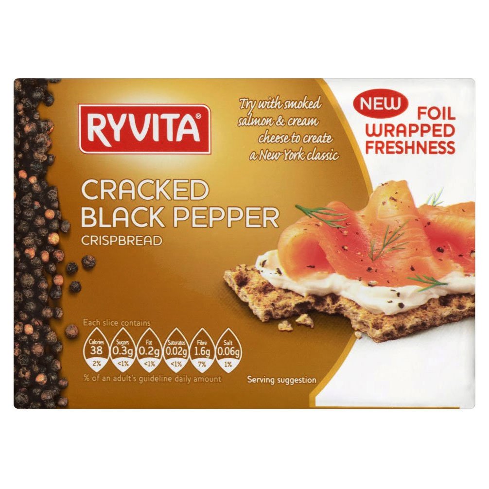 Ryvita Cracked Black Pepper Crisp Bread 200g