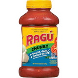 Ragu Chunky Tomato, Garlic and Onion Pasta Sauce, Made with Olive Oil, Diced Tomatoes, Delicious Garlic and Onions, and Italian Herbs and Spices, 45