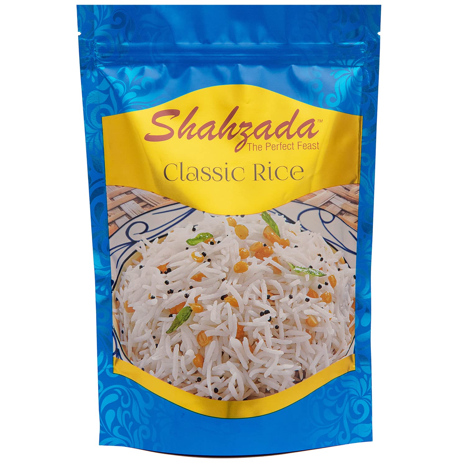 Shahzada Classic White Rice 02 lbs - Great Fragrant Rice for Daily Use, Aged, Aromatic, Flavorful & Slender, Quick Cooking. Everyday - Vegan, GLUTEN FREE, Non-GMO, Low Sodium, No Cholesterol, Resealable Zip-Lock Bag to Seal Freshness - 02 Pound Packing - 32 Oz
