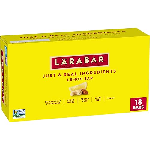 Larabar Lemon Bar Fruit and Nut Bars, Gluten Free and Vegan, 28.8 oz, 18 Ct