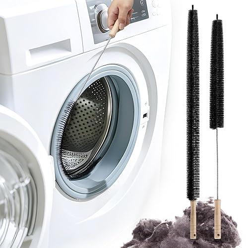 2 Pack Dryer Vent Cleaning Brush, Dryer Vent Cleaner Brush Set, Trap and Duct Lint Remover with Long Flexible Lint Brushes for Deep Cleaning to Remove
