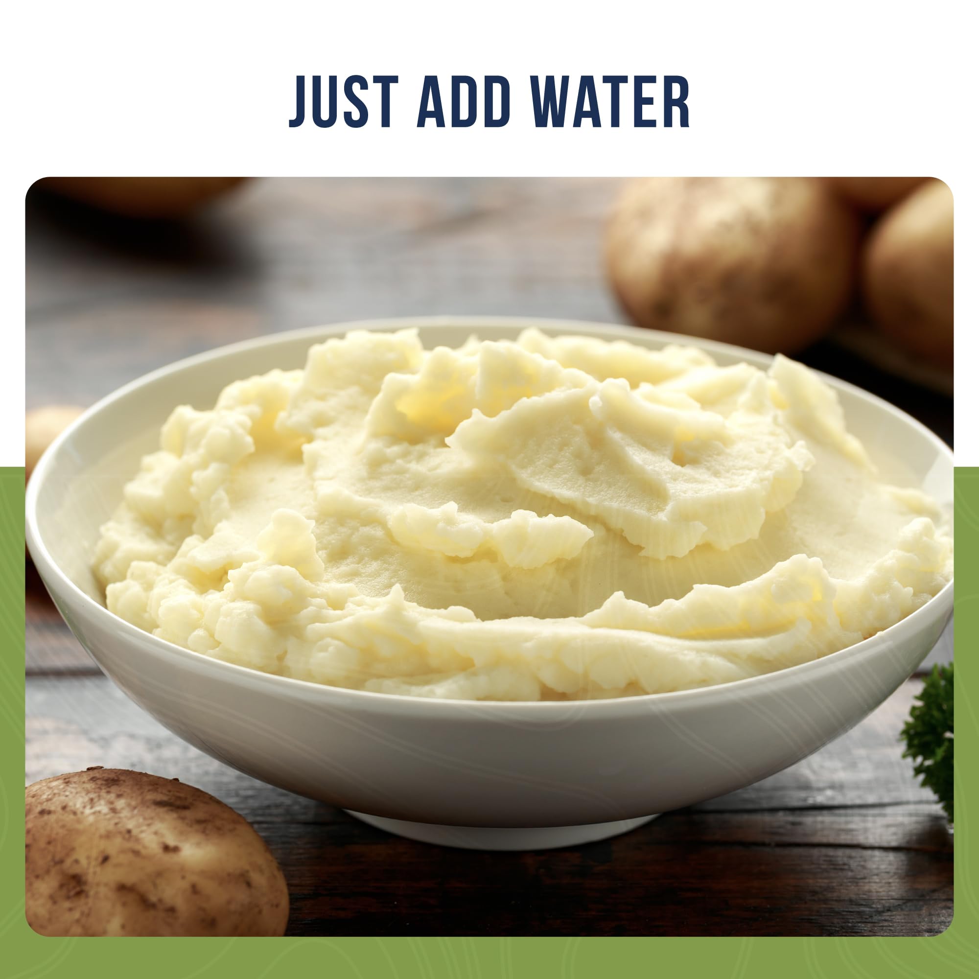 Instant Mashed Potatoes Emergency Food Supply, 30 Servings, 10 Year Shelf Life, Certified Gluten Free Mashed Potatoes, Flavored with Butter and Salt