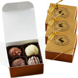 4pc Gold Chocolate Truffle Assortment (3 boxes) - Perfect for Events, Weddings, Client & Employee Gifts