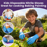 Cljlixcy Kids Disposable Nitrile Gloves for 4-10 Years, Suitable for Gardening, Cooking, Painting, Latex and Powder Free -100 PCS