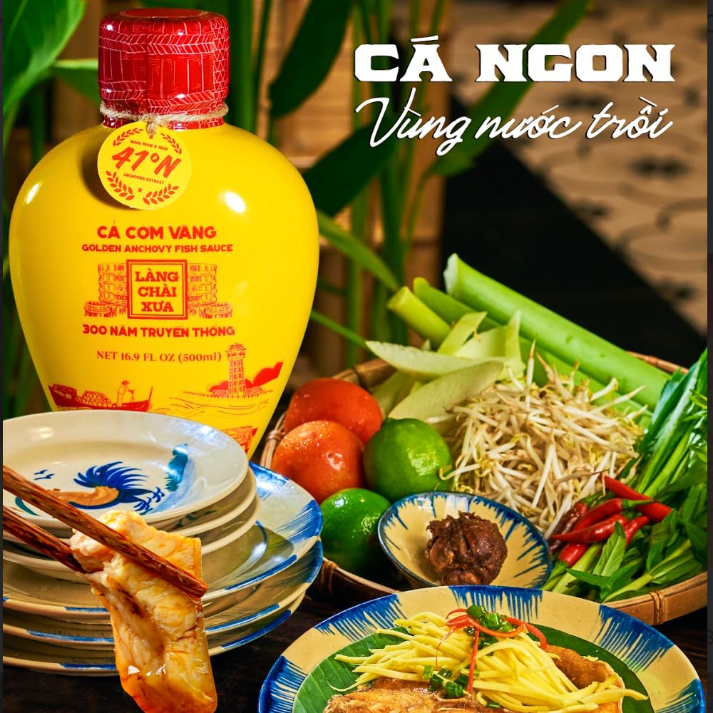 Làng Chài X?a Premium Vietnamese Fish Sauce Collection - Authentic and Flavorful Marinades and Sauces for Grilling, Dipping, and Cooking (200g) (Full