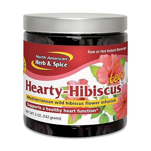 NORTH AMERICAN HERB & SPICE Hearty-Hibiscus Tea - 5 oz. - Traditional African Tea - Healthy Heart & Artery Support - High in Flavonoids, Polyphenols