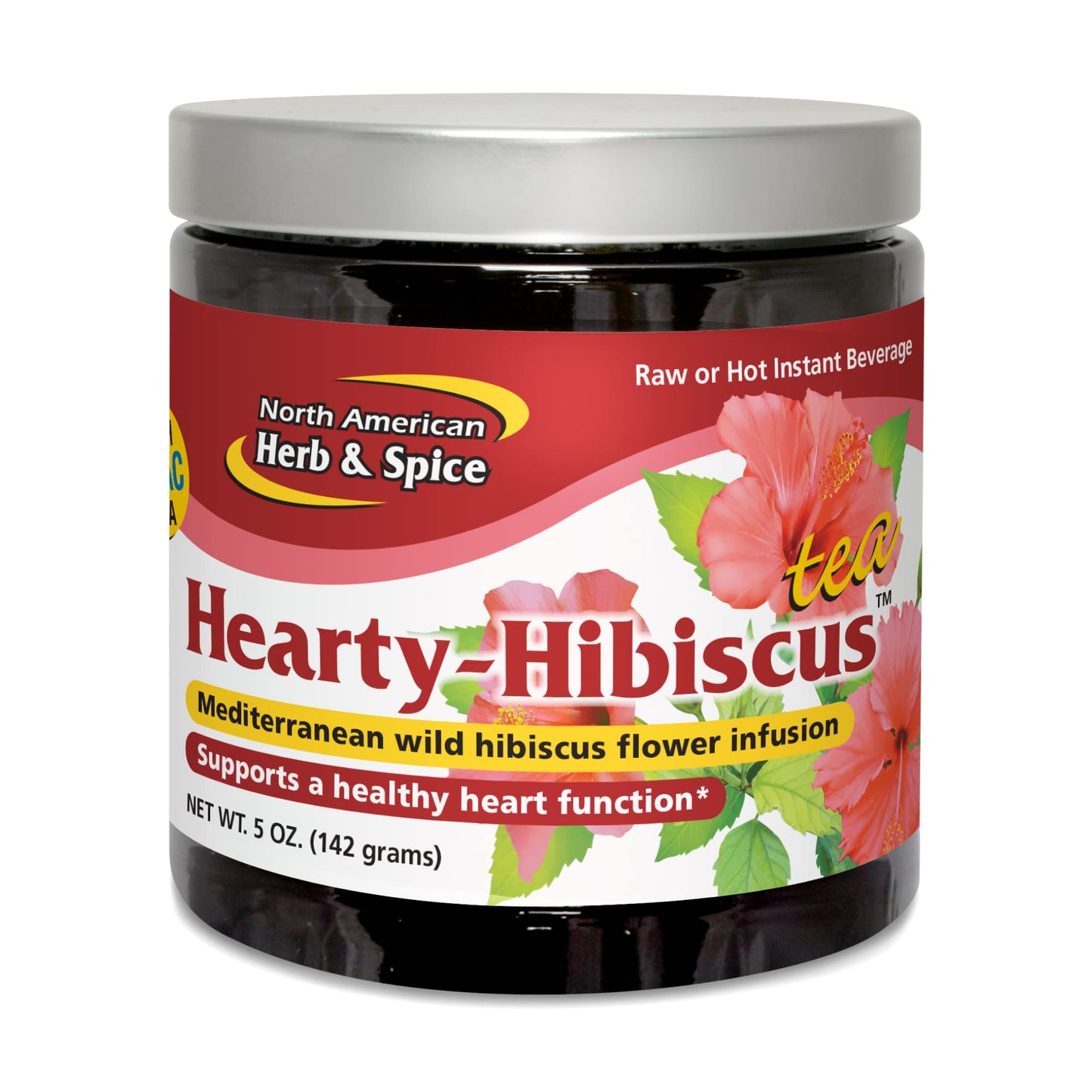 NORTH AMERICAN HERB & SPICE Hearty-Hibiscus Tea - 5 oz. - Traditional African Tea - Healthy Heart & Artery Support - High in Flavonoids, Polyphenols
