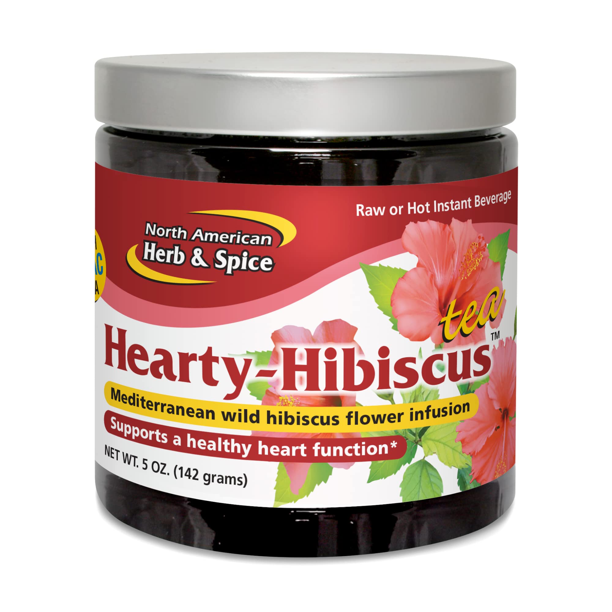 NORTH AMERICAN HERB & SPICE Hearty-Hibiscus Tea - 5 oz. - Traditional African Tea - Healthy Heart & Artery Support - High in Flavonoids, Polyphenols