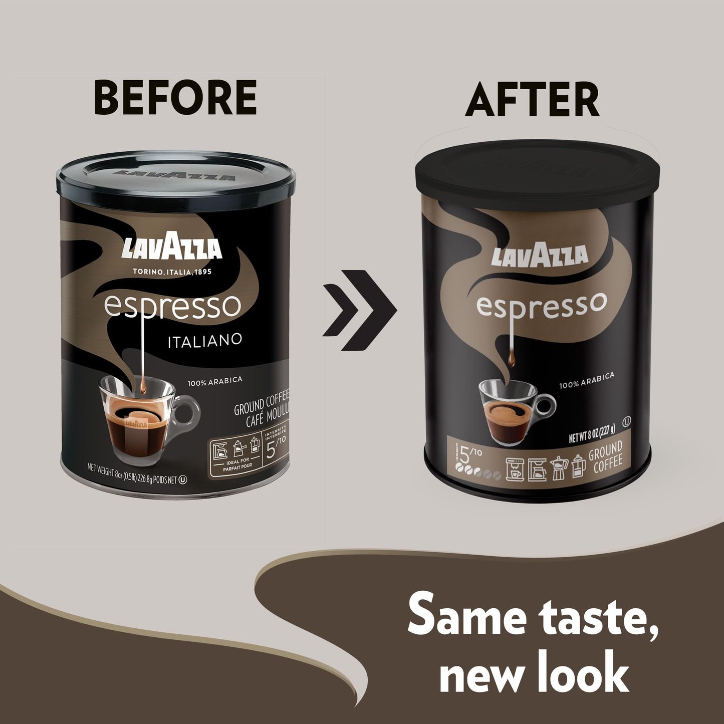 Lavazza Espresso Ground Coffee, Medium Roast, 100% Arabica, 8 oz Tin (Pack of 6)