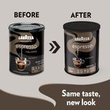 Lavazza Espresso Ground Coffee, Medium Roast, 100% Arabica, 8 oz Tin (Pack of 6)