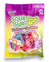 Huer Sour Suckers Gummy Candy, 120g/4.2 oz., Peg Bag, {Imported from Canada}, 1